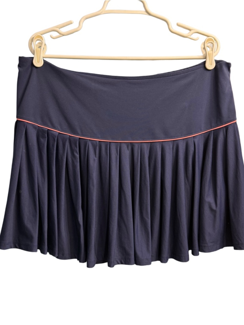 Navy Blue Vineyard Vines Performance Golf Skort Pink Trim Pleated Built-in Short